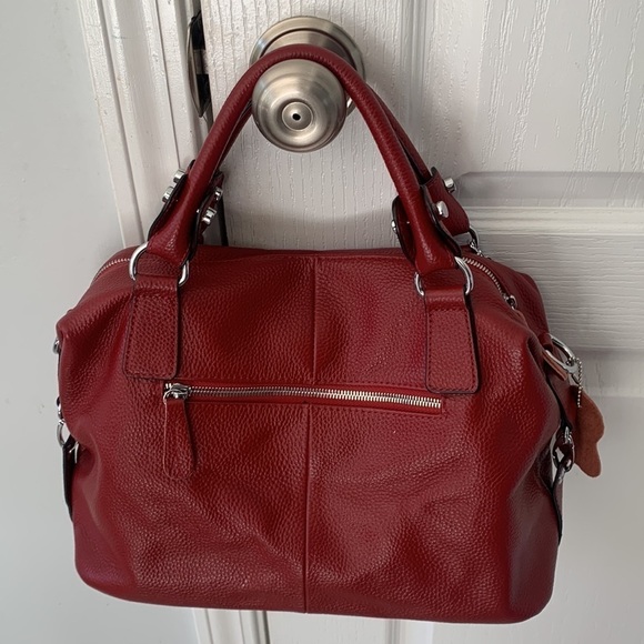 Heshe‎ red leather satchel bag - Picture 8 of 15